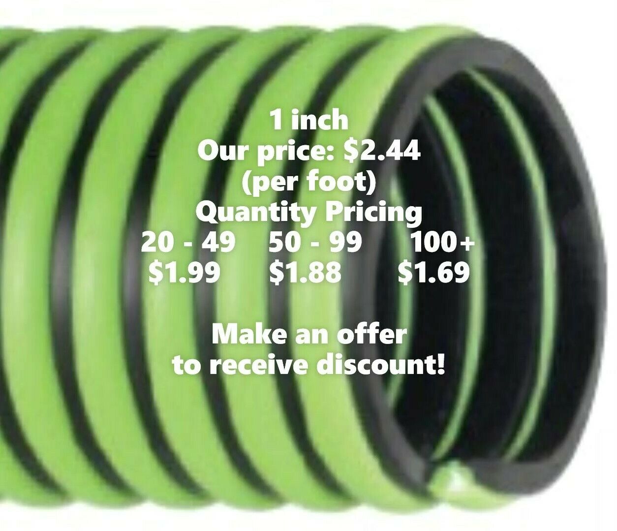 1 Inch Id Kanaflex 300 Epdm Green - Septic & Water Suction/discharge Hose