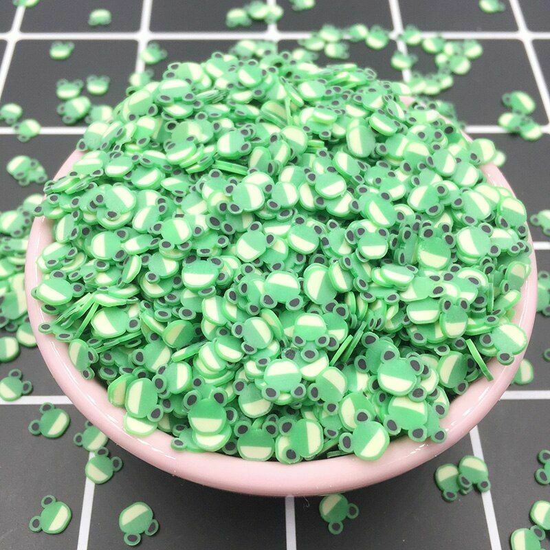 100g Frog Head Slices Hot Clay Sprinkles For Nail Phone Decor Home Accessories