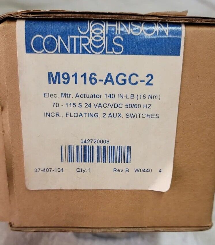 Johnson Controls M9116 Agc 2 M9116-agc-2  Electric Motor Actuator
