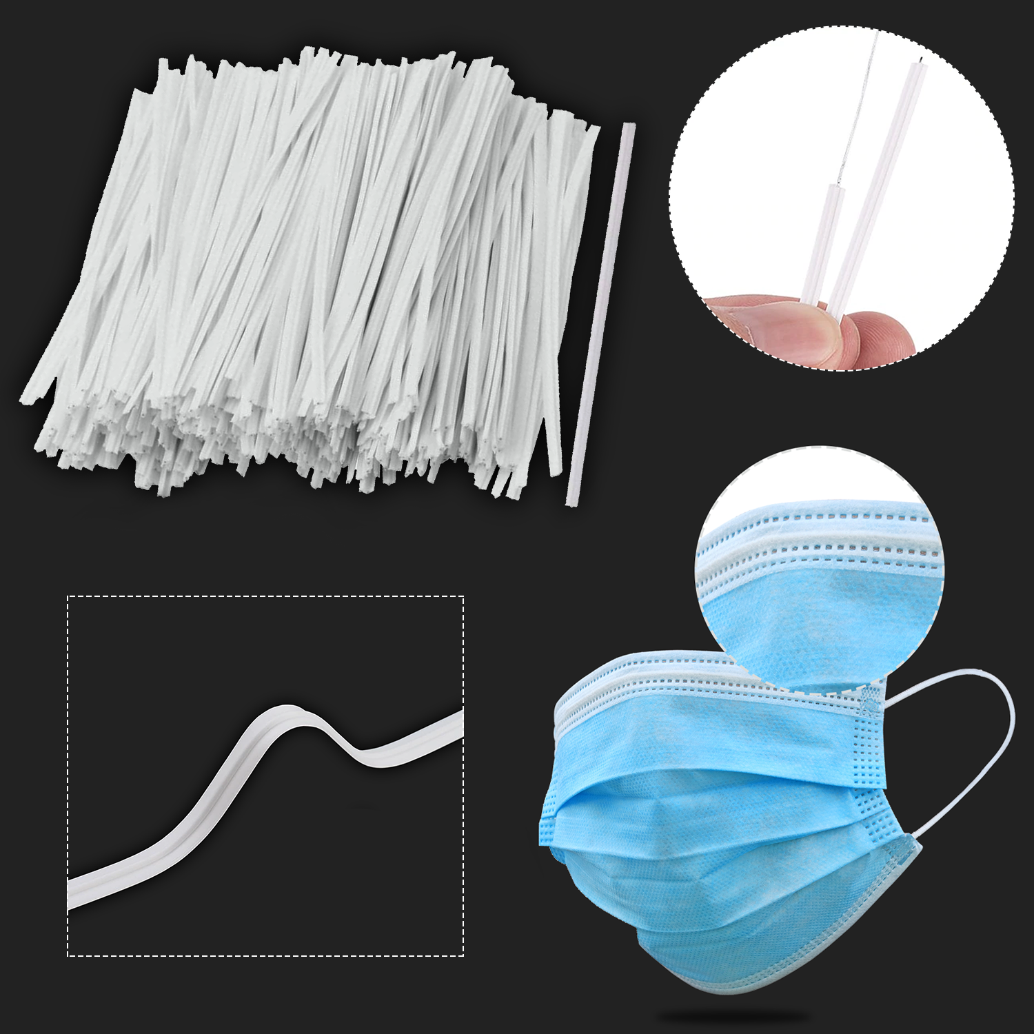 1000pcs Nose Bridge Strip Clip Wire For Diy Mask Handmade Crafting Face Covers