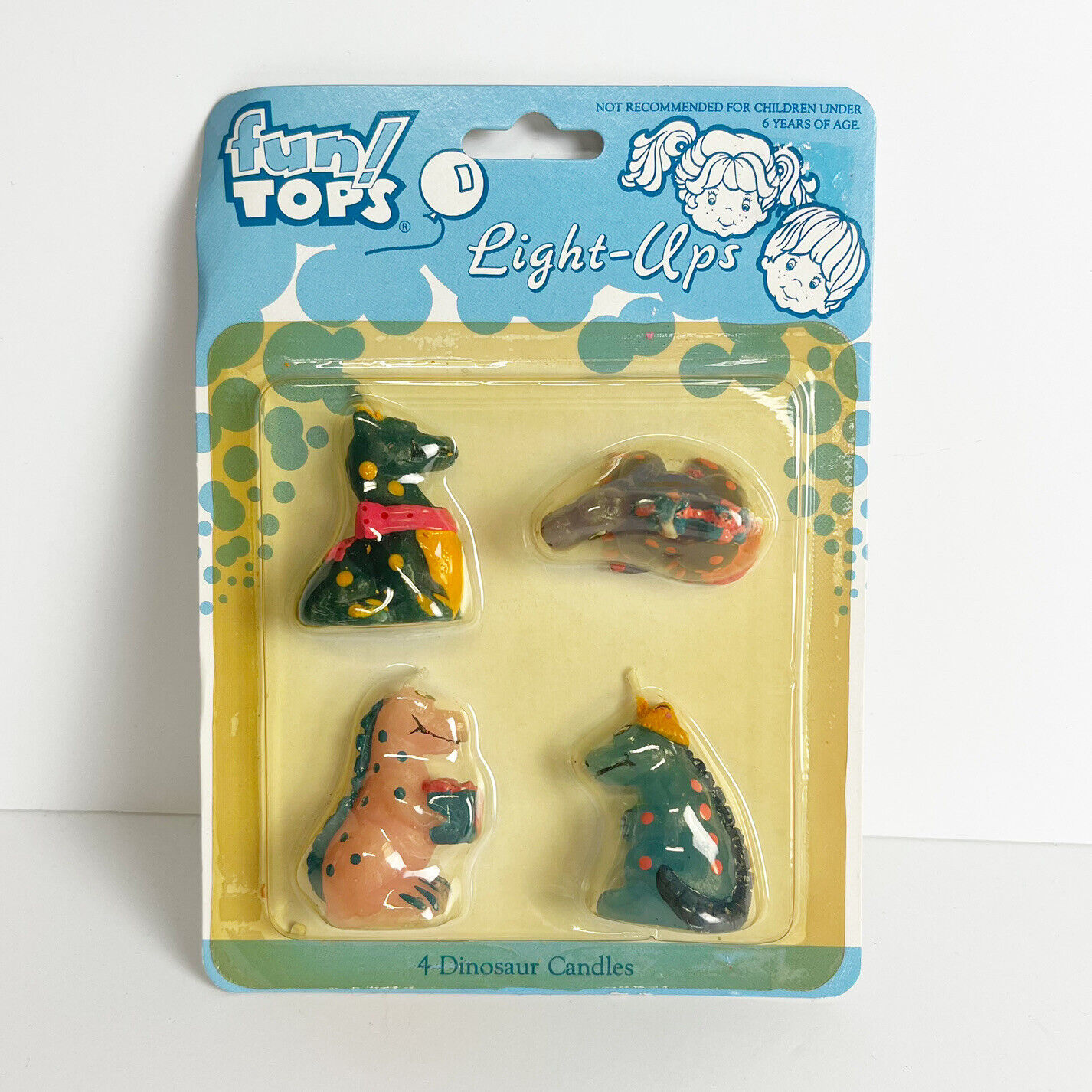 Fun Tops Vtg Birthday Cake Candles Decorations Dinosaurs Pack Of 4 New In Pkg