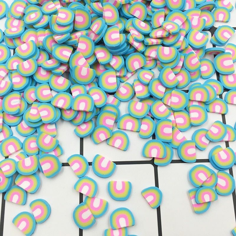 50g Blue Rainbow Clay Slices Sprinkles Crafts Making Scrapbooking Phone Decor