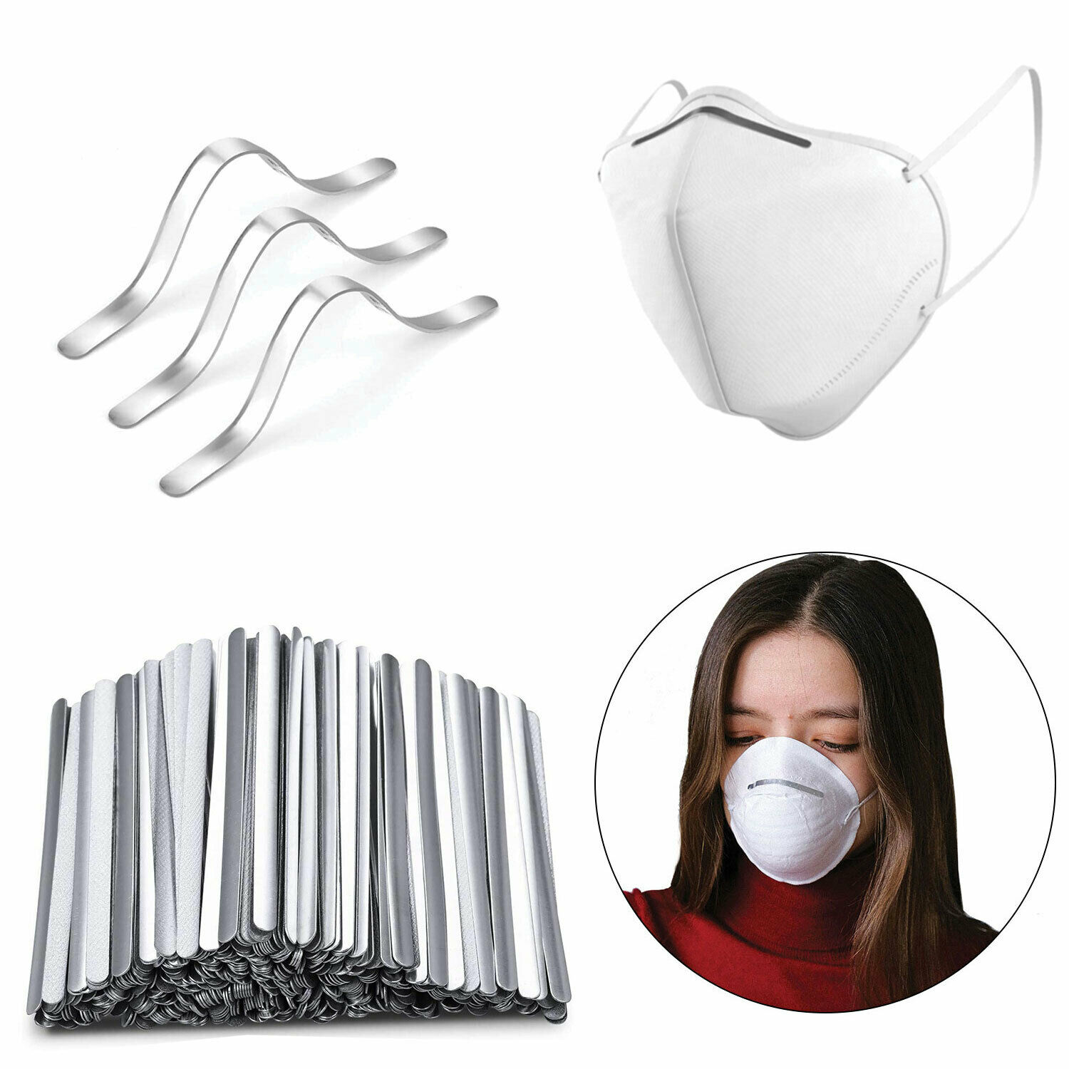 Aluminium Nose Bridge Strips Bendable Clip For Diy Face Mask Crafts 500pcs