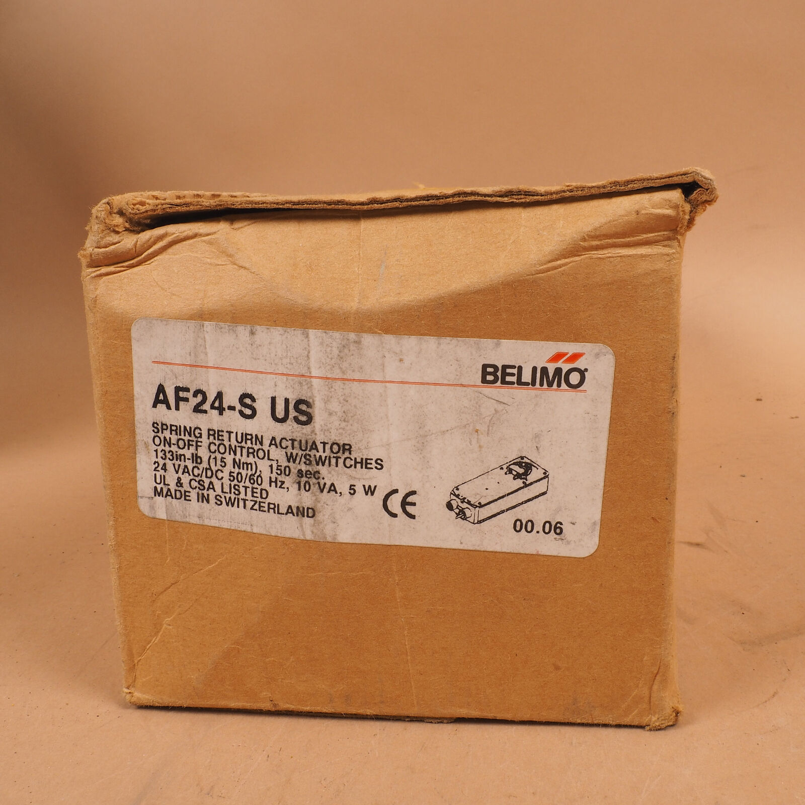 Belimo Af24-s Us Spring Return Actuator On-off Control W Switches 24v Ac/dc
