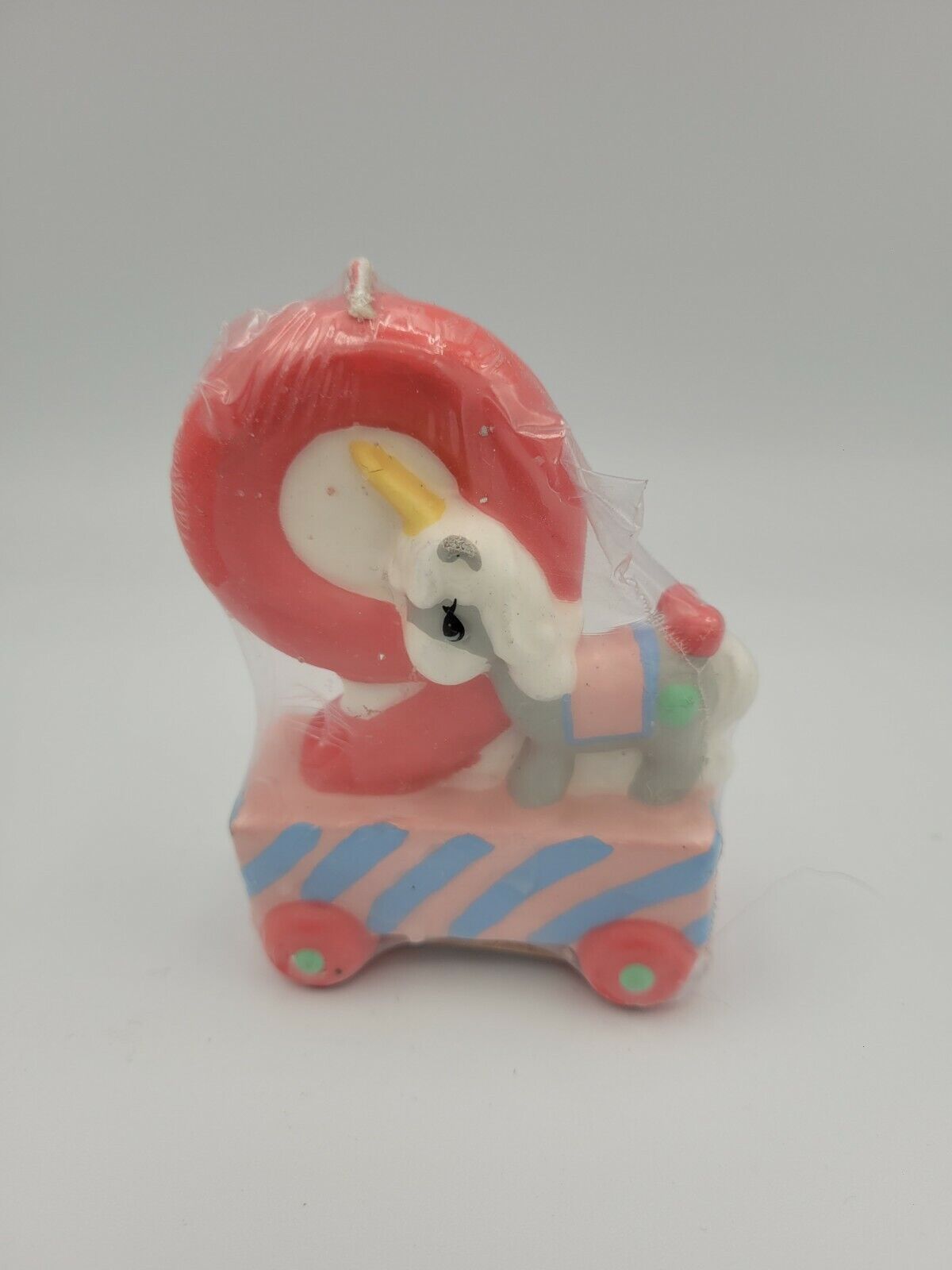 Vintage Childrens 9th Birthday Candle Unicorn Magical Horse Rainbow Animals