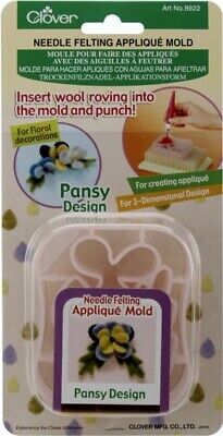 Clover Needle Felting Applique Mold - Pansy - Insert Roving Into Mold And Punch