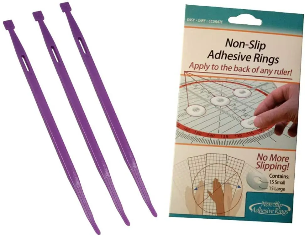 Little Foot Tpt Purple Thang With Crafters Non-slip Adhesive Rings Ruler Grips